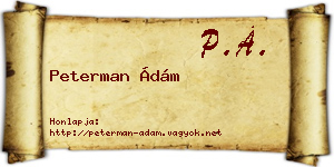 Peterman Ádám névjegykártya